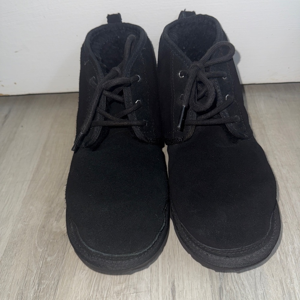 UGG Black Suede Lace-Up Neumel Boots - Picture 3 of 4
